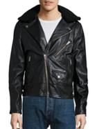 Rag & Bone Buzz Shearling Collar Leather Jacket