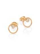Zoe Chicco Diamond & 14k Yellow Gold Circle Stud Earrings