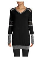 Blanc Noir Spirit Mesh-paneled Long-line Sweater