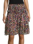 The Kooples Ruffle Floral Skirt