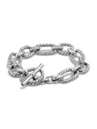 David Yurman Cushion Link Chain Bracelet With Pave Diamonds