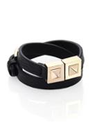 Valentino Garavani Two-stud Leather Wrap Bracelet