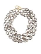 Kenneth Jay Lane Three Row Faceted Diamond Necklace