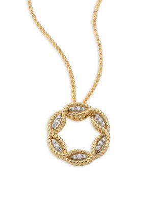 Roberto Coin Barocco Diamond & 18k Yellow Gold Pendant Necklace
