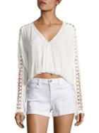 Free People Runaway Crochet-accented Top