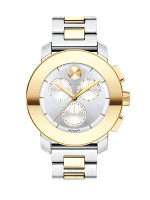Movado Bold Two-tone Stainless Steel Chronograph Bracelet Watch
