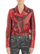 Moschino Faded Faux Leather Moto Jacket