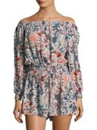 Free People Pretty And Free Off-the-shoulder Floral Romper