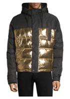 Versace Jeans Quilted Metallic Puffer Jacket