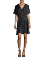 Diane Von Furstenberg Short Sleeve Silk Dress