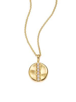 Ippolita Glamazon Diamond & 18k Yellow Gold Mini Disc Pendant Necklace