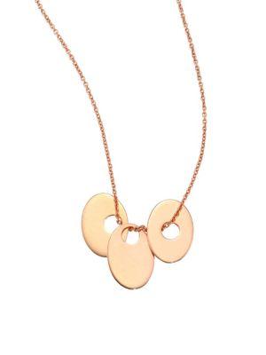Ginette Ny Sequins & Ellipses 18k Rose Gold Pendant Necklace
