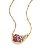 Pleve Raspberry Ombre Diamond & 18k Yellow Gold Medium Scorpio Pendant Necklace