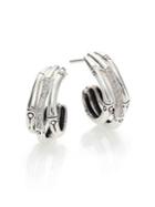 John Hardy Bamboo Diamond & Sterling Silver Triple Hoop Earrings/0.6
