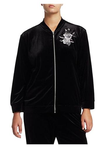 Joan Vass Plus Embroidery Velvet Jacket