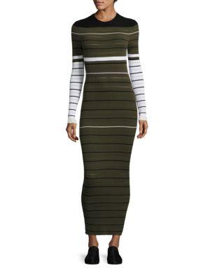 Opening Ceremony Striped Ribbed Dress