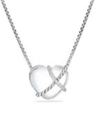 David Yurman Le Petit Coeur Sculpted Heart Chain Necklace With Crystal And Diamonds