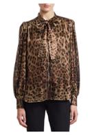 Dolce & Gabbana Tie-neck Leopard Print Blouse