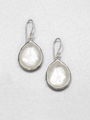 Ippolita Wonderland Mother-of-pearl, Clear Quartz & Sterling Silver Mini Doublet Teardrop Earrings