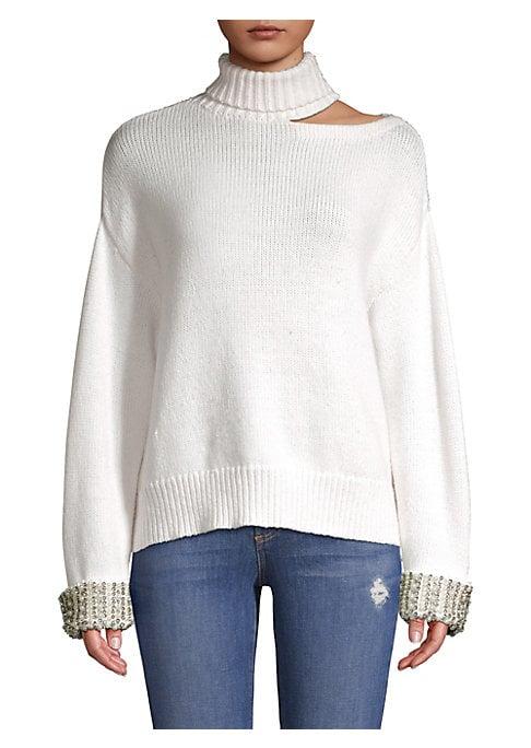 Alice + Olivia Gemini Turtleneck Cut-out Sweater