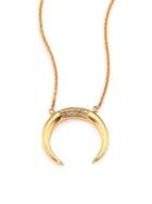 Jacquie Aiche Diamond & 14k Yellow Gold Crescent Pendant Necklace