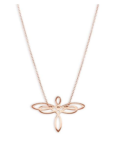 Ginette Ny Mini 18k Rose Gold Dragonfly Chain Necklace