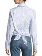 Helmut Lang Cotton Poplin Tie-back Tuxedo Shirt