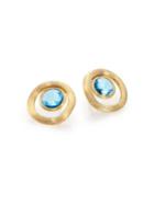 Marco Bicego Jaipur Color Blue Topaz & 18k Yellow Gold Stud Earrings