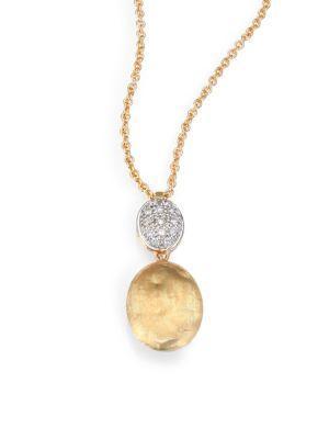 Marco Bicego Siviglia Diamond & 18k Yellow Gold Drop Pendant Necklace