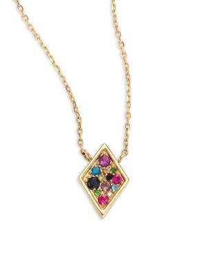 Anzie Lifesaver Cleo Rainbow Sapphire Pendant Necklace