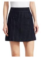 Derek Lam 10 Crosby Velvet Stripe Mini Skirt