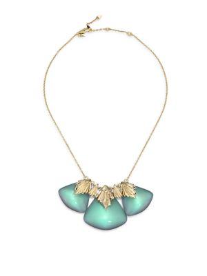 Alexis Bittar Lucite Crystal Studded Pleated Bib Necklace