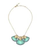 Alexis Bittar Lucite Crystal Studded Pleated Bib Necklace