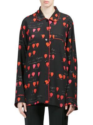 Alexander Mcqueen Silk Petal Print Pajama Shirt