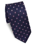 Eton Navy Tie With Pink Flowers