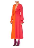 Carolina Herrera Two-tone Silk Midi Dress