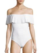 Karla Colletto Swim Josephine Off-the-shoulder One-piece Maillot Swimsuit