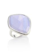 Monica Vinader Siren Blue Lace Agate & Sterling Silver Ring