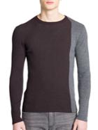 Emporio Armani Colorblock Wool Blend Sweater