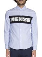 Kenzo Logo Print Cotton Knit Shirt