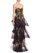 Marchesa Tiered Embellished Gown