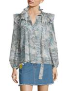 Marc Jacobs Printed Ruffle Top