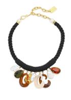 Lizzie Fortunato Piazza 18k Goldplated 14mm Baroque Pearl & Glass Stone Corded Bib Necklace