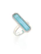 Monica Vinader Naida Diamond, Larimar & Sterling Silver Ring