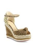 Christian Louboutin Madcarina 120 Knotted Suede Espadrille Wedge Platform Sandals