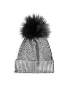 Jocelyn Metallic Fox Fur Pom Hat
