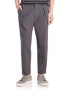 Vince Worsted Wool Long-rise Cuffed Trousers