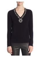 Saks Fifth Avenue Collection Embellished Cashmere Pullover
