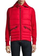 Moncler Quilted Panel Wool Cardigan