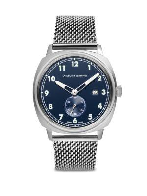 Larsson & Jennings Meridian Silver & Navy Milanese Watch